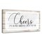 Crafted Creations Beige and White 'Cheers' Christmas Canvas Wall Art Decor 12" x 24"